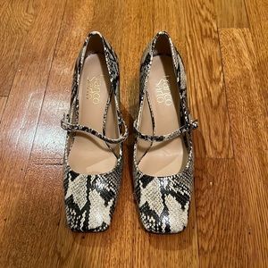 Franco Sarto snake print Mary Jane heels.